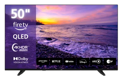 JVC LT-50VRQ3555 QLED Fernseher 50 Zoll Fire TV 4K UHD Smart TV HDR Dolby Vision Atmos, Alexa (2026)