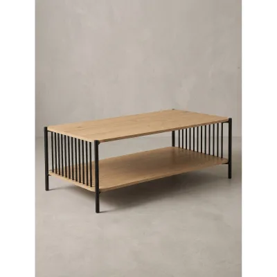 Couchtisch MDF Eichenoptik 110x60x42 cm - KAMARI   Kadima Design