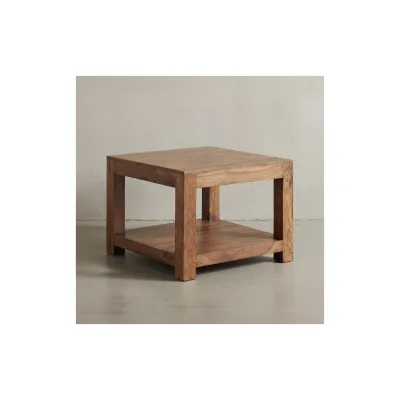 KADIMA DESIGN Couchtisch NAKO Massivholz: Landhausstil, Ablagefach, robust, pflegeleicht