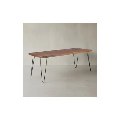 KADIMA DESIGN Esstisch BALU Massivholz: 4 Metallbeine, handgefertigtes Unikat, einfacher Aufbau