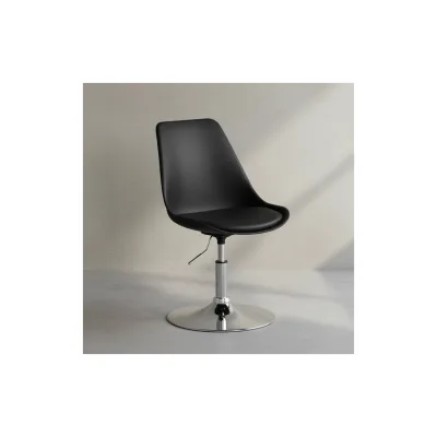 KADIMA DESIGN Trompetenstuhl mit Kunstlederbezug, drehbar, 110 kg Belastbarkeit, chrom-finish Metallkonstruktion