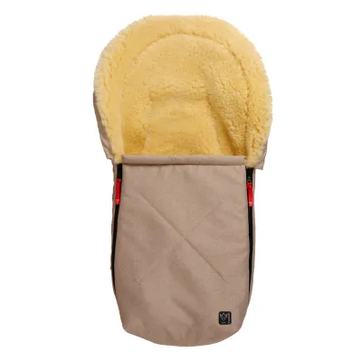 Kaiserbaby Lammfell-Babyschalenfusssack Hellbraun 37x7x80 cm