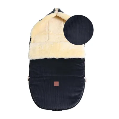 Kaiserbaby Lammfell-Fusssack Dunkelgrau 46x6x100 cm