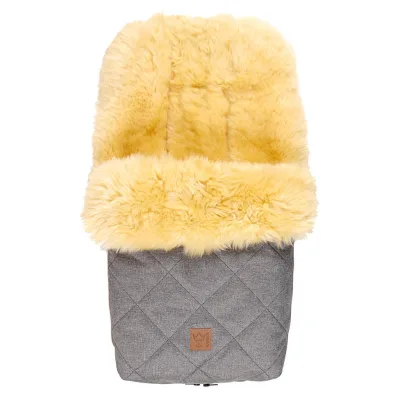 Kaiserbaby Lammfell-Fusssack Grau 46x8x88 cm