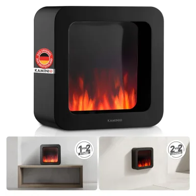 KAMINIO KAMINIO Elektrischer Tischkamin MIA L - Dekoratives Elektro-Tischfeuer  - Schwarz