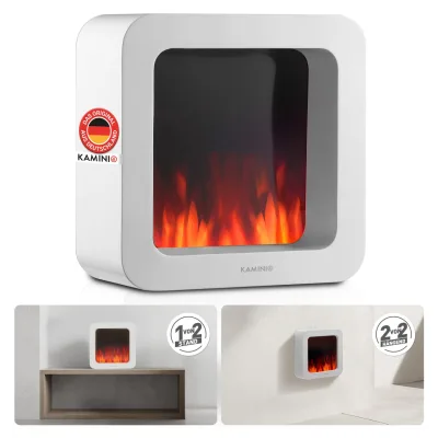 KAMINIO KAMINIO Elektrischer Tischkamin MIA L - Dekoratives Elektro-Tischfeuer  - Weiß