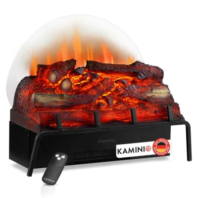 KAMINIO KAMINIO Elektrokamin NOAH - Elektrischer Kamineinsatz mit Heizung, 3D-Flammeneffekt, Fernbedienung