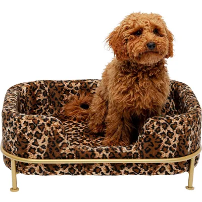 Kare-Design Hundebett Braun, Schwarz, Gold 63x25x44 cm