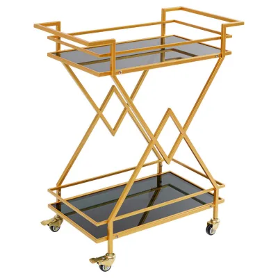 Kare-Design Servierwagen Messing 35.5x79x65 cm