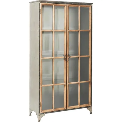 Kare-Design Vitrine Grau, Natur, Hellbraun 97x187x39 cm