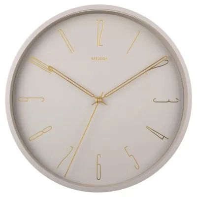 Karlsson Wanduhr Belle Grau, Gold 35x35x4 cm
