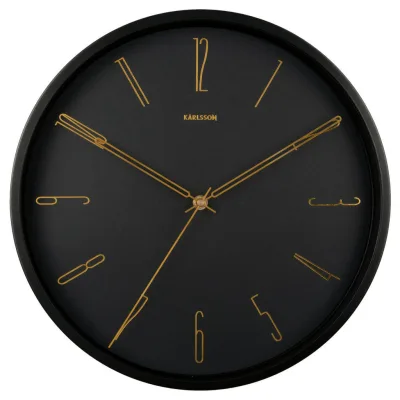 Karlsson Wanduhr Belle Schwarz, Gold 35x35x4 cm
