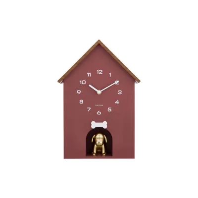 Karlsson Wanduhr Dog house Terracotta 26.5x36.5x11.5 cm