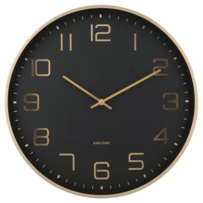Karlsson Wanduhr Elegance Glow Schwarz, Gold 40x40x4.2 cm