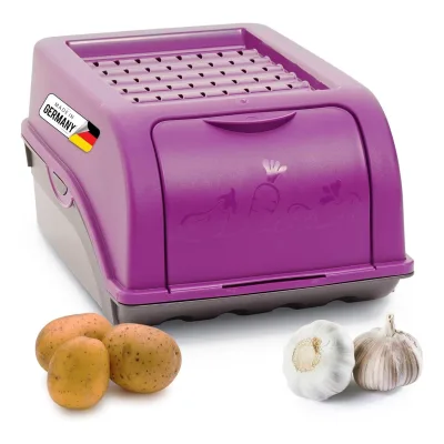 Kartoffel Aufbewahrungsbox   klein 3,5L   LILA   Zwiebelbox   Gemüsebox stapelbar Kartoffelbox Zwiebel Aufbewahrung Kartoffelkorb Obstbehälter Kartoffelkiste Frischhaltedose
