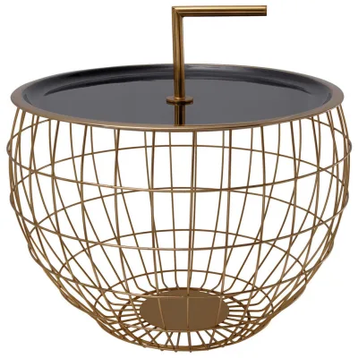 Kayoom Beistelltisch Schwarz, Gold 37 cm