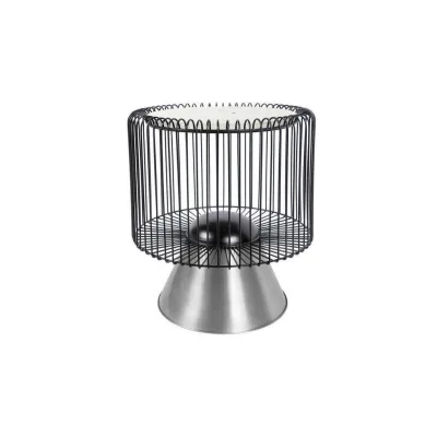 Kayoom Beistelltisch Schwarz, Silber, Weiß 51x56.5x51 cm