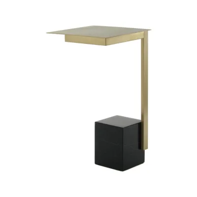 Kayoom Beistelltisch Schwarz, Weiß, Gold 30x56x30 cm