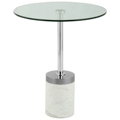 Kayoom Beistelltisch Silber, Weiß 46x53x46 cm