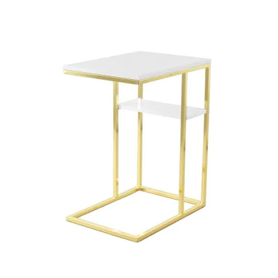 Kayoom Beistelltisch Weiß, Gold 35x62x48 cm