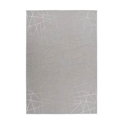 Kayoom Flachwebeteppich Bijou 125 Taupe / Silber Silber, Taupe 160x230 cm
