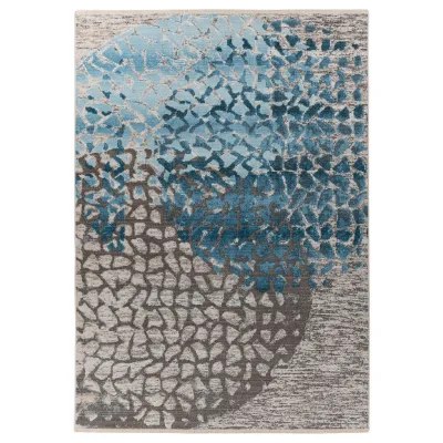 Kayoom Flachwebeteppich Dilan 400 Blau, Mehrfarbig 80x150 cm