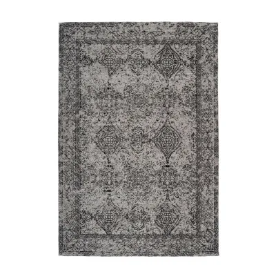 Kayoom Flachwebeteppich Iglesia 300 Grau / Schwarz Grau, Schwarz 120x170 cm