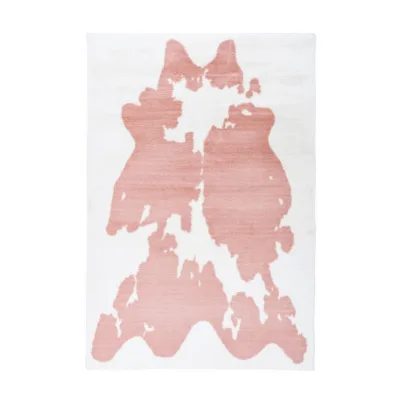 Kayoom Hochflorteppich Rabbit Animal Rosa / Weiß Rosa, Weiß 120x160 cm
