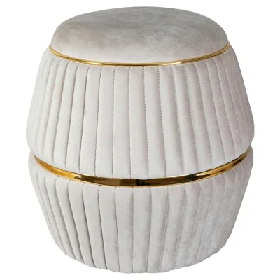 Kayoom Hocker Taupe, Gold 53 cm