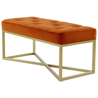 Kayoom Hockerbank Orange, Gold 40x40x90 cm