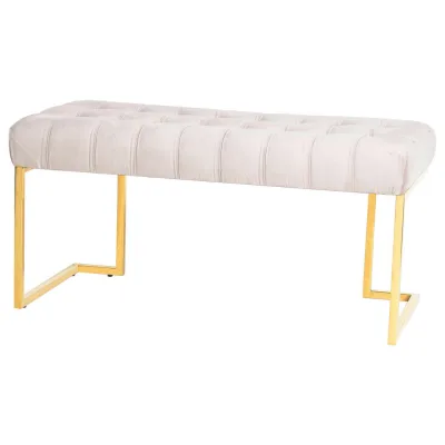 Kayoom Hockerbank Taupe, Gold 47x48x100 cm
