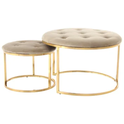 Kayoom Hockerset Taupe, Gold 40x60x32 cm