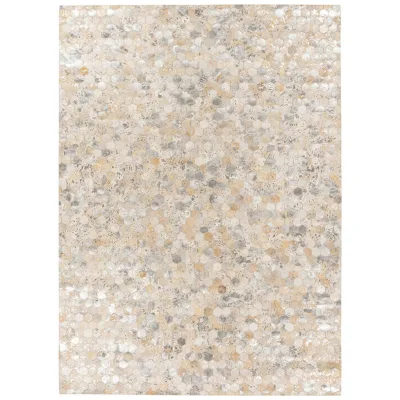 Kayoom Lederteppich Silber 160x230 cm