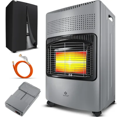 KESSER® 4200 Watt Keramik Gasheizer inkl. Gasdruckregler Gasschlauch + Schutzhülle - Gasheizofen, Heizstrahler Gasheizgerät, Infrarot Keramikbrenner, Butan- oder Propangasflaschen bis 15kg