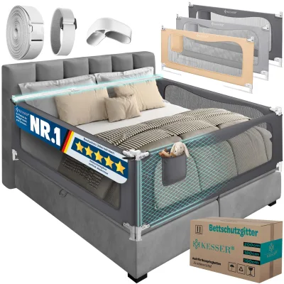 KESSER® Bettgitter Bettschutzgitter Rausfallschutz für Boxspring- und Kinderbetten