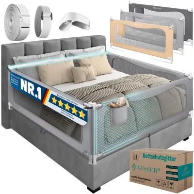 KESSER® Bettgitter Bettschutzgitter Rausfallschutz für Boxspring- und Kinderbetten