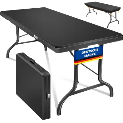 KESSER® Buffettisch Tisch klappbar Kunststoff 183x76 cm Campingtisch Partytisch Klapptisch Gartentisch für Garten, Terrasse und Balkon zusammenklappbar 8 Personen inkl. Tragegriff und Cover