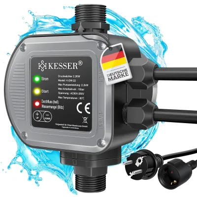 KESSER® Druckschalter Druckwächter Pumpensteuerung Gartenbewässerung mit Kabel