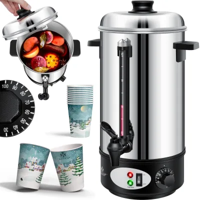 KESSER® Glühweinkessel Edelstahl Glühweinkocher Glühweinautomat Heißgetränkeautomat Wasserkocher Heißwasserspender Kocher Einkochautomat