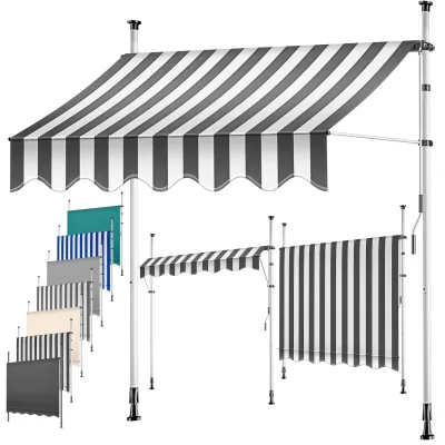 KESSER® Klemmmarkise mit Handkurbel Balkon, Balkonmarkise ohne Bohren, UV-beständig höhenverstellbar wasserabweisend , Sonnenschutz, Terrassenüberdachung , einfache Montage