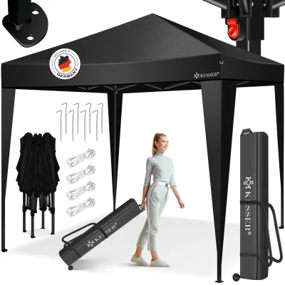 KESSER® Pavillon 3x3m   wasserdicht   inkl. Tragetasche mit Rollen  Pop-Up Klicksystem   UV-Schutz 50+   Faltpavillon   Gartenzelt   Partyzelt   Metall-Verstrebungen