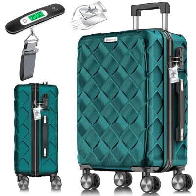 KESSER® Reisekoffer   Koffer ABS Hartschalenkoffer mit Zahlenschloss, Kofferwaage & Reisebrieftasche 360° Rollen   Koffer für Business & Reise Trolley