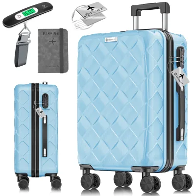KESSER® Reisekoffer   Koffer ABS Hartschalenkoffer mit Zahlenschloss, Kofferwaage & Reisebrieftasche 360° Rollen   Koffer für Business & Reise Trolley