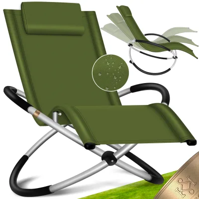 KESSER® Relaxliege Liegestuhl   Gartenliege   Gartenstuhl   Klappstuhl faltbar   Schwungliege   Schaukelsessel   ergonomische Relaxsessel   wetterfest   180 kg Belastung   174 x 78 x 89 cm
