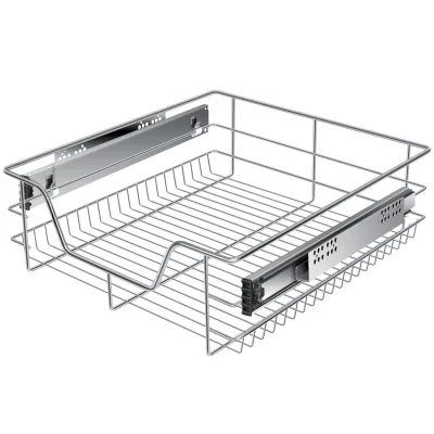 KESSER® Teleskopschublade 30-60cm Schrankbreite verchromt aus Edelstahl Schubladeneinsatz für Küchenschrank Korbauszug Schrankauszug