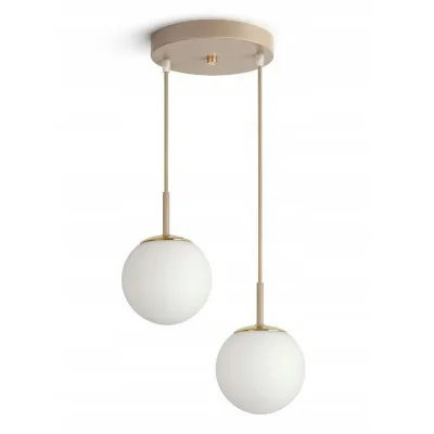 kiki design Pendelleuchte Beige, Weiß, Gold 30x100x30 cm