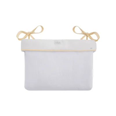 Kikkab boo Wickeltasche mit Bändern, 33 x 23 x 8 cm, Stickereien, Baumwolle beige