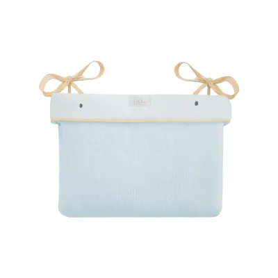 Kikkab boo Wickeltasche mit Bändern, 33 x 23 x 8 cm, Stickereien, Baumwolle blau