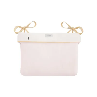 Kikkab boo Wickeltasche mit Bändern, 33 x 23 x 8 cm, Stickereien, Baumwolle rosa
