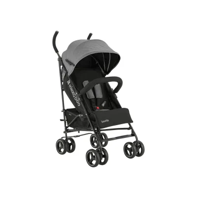 Kikkaboo Kinderwagen Käfer, Stahlrahmen, Korb, abnehmbare Vorderräder, Fußstütze dunkelgrau